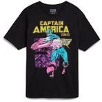 Marvel Erkek Grafik Tişört - Avengers Spiderman Captain America Kısa Kollu Bisiklet Yaka Grafik Tişört Erkekler için (S-XL), Siyah Kaptan Çizgi Roman, L