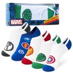 Marvel Erkek ve kız çocuk çorabı, 5'li paket, eğlenceli çocuk çorabı, Avengers Spiderman çorabı, resmi kıyafet, çocuk spor ayakkabısı, 30 – 35 ve 35 – 40, Mavi/Beyaz Avengers, 35-40