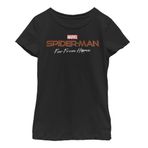 Marvel Girls' Spider-Man: Far from Home Classic Logo Black T-Shirt