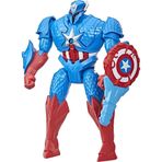 Marvel Hasbro Avengers Mech Strike Canavar Avcı Kıyafeti Kaptan Amerika Oyuncak, 20 cm Boyunda Lüks Figür, 4 Yaşından İtibaren, Çok Renkli