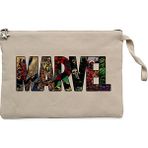 Marvel Heroes In Post 2 Krem Clutch Astarlı Cüzdan / El Çantası - 25x18cm