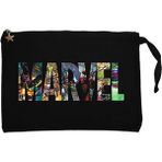 Marvel Heroes In Post Siyah Clutch Astarlı Cüzdan / El Çantası - 25x18cm