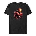 Marvel Iron Man Erkek Bisiklet Yaka T-Shirt Siyah S