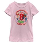 Marvel Kız Yenilmezler Assemble 8. Doğum Günü Tişörtü, Light Pink, X-Large