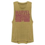 Marvel Klasik Logo Yıpranmış Kas Gold Heather Kadın Atlet