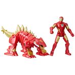 Marvel Mech Strike Mechasaurs, 4 İnç Demir Adam ve Demir Stomper Mechasaur Aksiyon Figürleri, 4 Yaş ve Üzeri Çocuklar için Süper Kahraman Oyuncakları