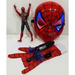 Marvel Spider-Man 3 Lü Set Işıklı Figür, Işıklı Maske ve Ağ Atan Eldiven Çocuk Oyuncak