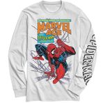 Marvel Spider-Man 90's Age Adult Long Sleeve T-Shirt (Medium) White