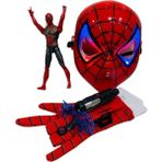 Marvel Spider-Man Ağ Atan Eldiven Işıklı Maske 18 cm Işıklı Figür 3 Lü Set Oyuncak