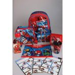 Marvel Spider-Man DEKOMUS İLE YENİ SEZON LİSANSLI SPIDERMAN OKUL,BESLENME VE KALEM ÇANTASI,MATARA,BESLENME KABI İLE FULL KIRTASİYE SETİ - Kırmızı