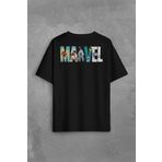 Marvel Spiderman Hulk Deadpool Iron Man Sırt Ön Baskılı Oversize Tişört Unisex T-Shirt OVR12S1887