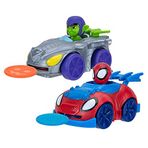 Marvel Spidey and his Amazing Friends Little Vehicle 2'li Paket - Örümcek Vs Green Goblin İçeren 5" Disk Dashers - Amazon Exclusive