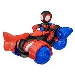 Marvel Spidey and His Amazing Friends Miles ""Spin"" Morales Techno-Racer Aksiyon Figürü ve Oyuncak Aracı