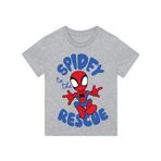 Marvel Spidey Und Seine Super-Freunde T-Shirt für Jungen | Spiderman T-Shirt Kinder | Kısa kollu erkek tişörtü, Gri, 152