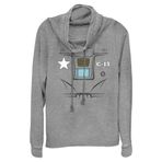 Marvel Steve Rodgers Suite Uzun Kollu Degaje Yaka Gray Heather Kadın Kazak