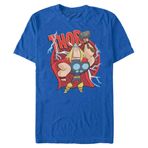 Marvel Üniseks Avengers Classic-Thor Retro Çekiç Organik Kısa Kollu Tişört, açık mavi, M