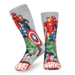 Marvel Yumuşak çorap, erkek Avengers kış çorabı, erkek çocuk, genç, kaymaz, Gri Aop, Einheitsgröße