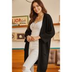 Marvine Kadın Siyah Oversize Model Triko Hırka
