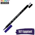Marvy 1800-107 Brush Pen Çift Uçlu Eggplant Fırça Kalem