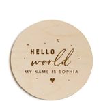 Marwin Craft Isme Özel Hello World Merhaba Dünya Yazılı Hoş Geldin Bebek Hediyesi Ahşap Disk