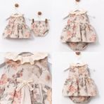 Mary & Joe Vintage Bebek Elbise Takımı - 24 Ay - Kahverengi - Bej - Pudra