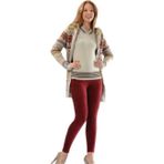 Mary Lüx Kadın Bordo Kadife Tayt Bordo 2Xl