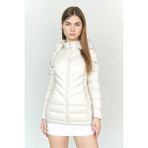 Mary & Mary Italyan Kürk Kapüşonlu Şişme Mont - Ekru - XL