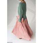 Mary & Mary Kırışık Kumas Uzun Viskon Etek - Pembe