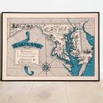 Maryland Haritası Sanatsal Duvar Dekorasyon Poster 60x90cm.