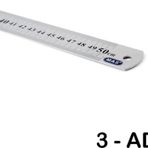 Mas 2350 Çelik Cetvel 50cm - 3 Adet