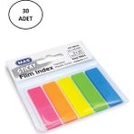 Mas 3661 12x45 PP 30 Adet Sticky Film Index Renki Dörtgen Yapışkan Sticker