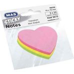 Mas 3672 70x70 mm 75 Yaprak Sticky Yapışkanlı Kalpli Not Kağıdı