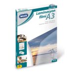 Mas A3 125 MIC 100 Adet Parlak Laminasyon Filmi