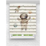 MAS Erkek Çocuk Odası Uzay ve Astronot Desenli Dijital Baskılı Zebra - Stor Perde - 150 x 200 cm - Çok Renkli