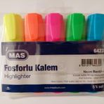 MAS Fosforlu Kalem 5'li Plastik Ambalaj