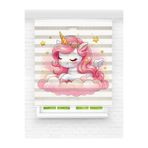 Mas Kız Çocuk Odası - Sevimli Unicorn Desenli Dijital Baskılı Zebra Stor Perde