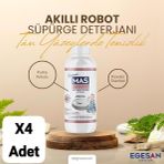 Mas Robot Süpürge Deterjanı Bebek Ve Çocuklu Evler Için Pudra Kokulu 1000 ml X4 adet