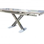 Masa 13661 X Ayak Model Metal Nikelaj Kelebek Yan Açılır Üstü Cam Kaplam El Yapım