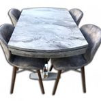 Masa 13713 X Çapraz Metal Nikelaj Ayak Mdf Açıl Tabla Dökme Sünger Lily Sandalye