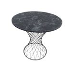 Masa 17470 Pota Model Tel Sepet Metal Siyh Renk Siyah Mermer Desen Tabla El Yapım