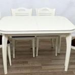 Masa 17754 Muz Merdiven Sandalye Klasik Model Tk Parlak Lake Beyaz Kayın Muz Ayak