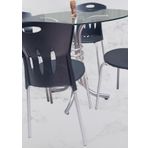 Masa 90278 Sandalye Takım Mutfak Balkon Bahçe Temperli Cam Gri Ayaklar El Yapım