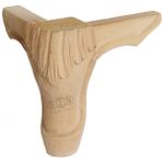 Masa Ayağı 15 x 8,0 x 8,0 cm Kayın Lükens Ayak Oymalı Kulaklı Ahşap Ayak - 15 cm