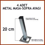 Masa Ayağı 4Lü Katlanır Metal Yer Sofrası Ayağı 20 Cm