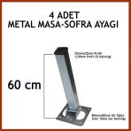 Masa Ayağı 4Lü Katlanır Metal Yer Sofrası Ayağı 60 Cm