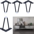 Masa Ayakları, 4'lü Set Mobilya Ayakları, Çelik, Masa Tabanı, Yükseklik 10-30 cm | Vidalar Dahil, Altın/Siyah Masa Mobilya Ayakları (Renk: Siyah, Boyut: 10 cm)
