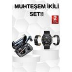 Masa Dostu Kulak Içi Kablosuz Bluetooth Kulaklık ve Nfc ve Gps Özellikli Akıllı Saat Alarm ve Titreşim T - Renkli - Standart - 1