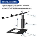 Masa Için Ayarlanabilir Dizüstü Bilgisayar Standı Asansörlü Laptop Standı 10-17.3 Inç Yükseklik Ayarlı Sehpa