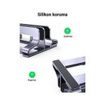 Masa Için Dikey Dizüstü Bilgisayar Standı Çift Yuvalı Dizüstü Bilgisayar Standı Tutucu Ayarlanabilir Alüminyum Masaüstü Standı MacBook Air Pro, Microsoft Surface Laptop 4, Lg Gram 17 ile - 1 GB