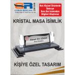 Masa Isimliği Kristal Masaüstü Isimlik Ofis Makam - 1 - Gümüş